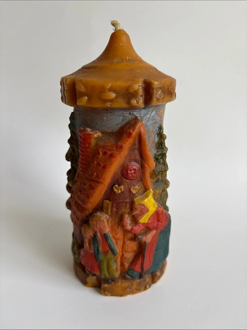 Vintage 6” Hansel and Gretal German Gunter Kerzen Candle Unused Hand Carved